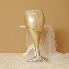 2pcs Champagne Aluminum Balloons Beer Mug Wine Bottle Goblet Decor