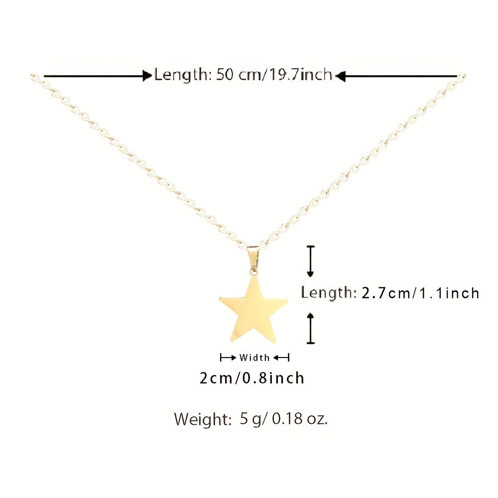 Girl's Stars Necklace Lucky Symbol Good Blessing Jewelry Romantic Daily Wear