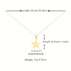 Girl's Stars Necklace Lucky Symbol Good Blessing Jewelry Romantic Daily Wear