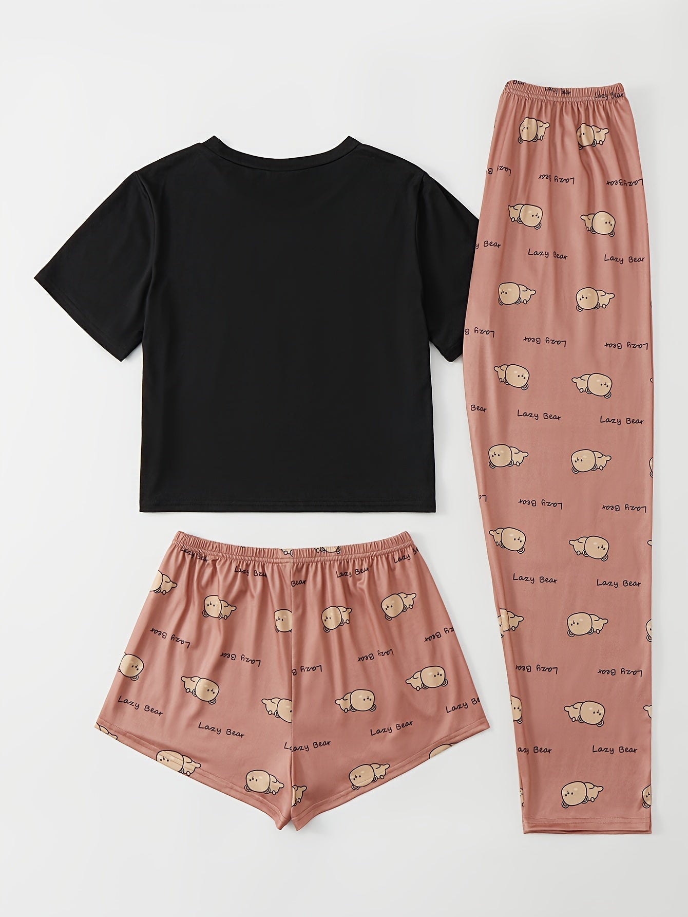 Sloth Print Pajama Set Short Sleeve Crew Neck Top & Shorts Women's Sleepwear