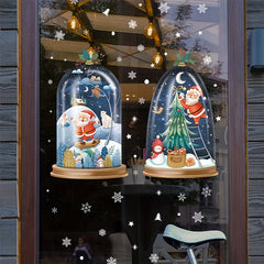 Christmas Window Sticker Santa Claus Snowman Decoration