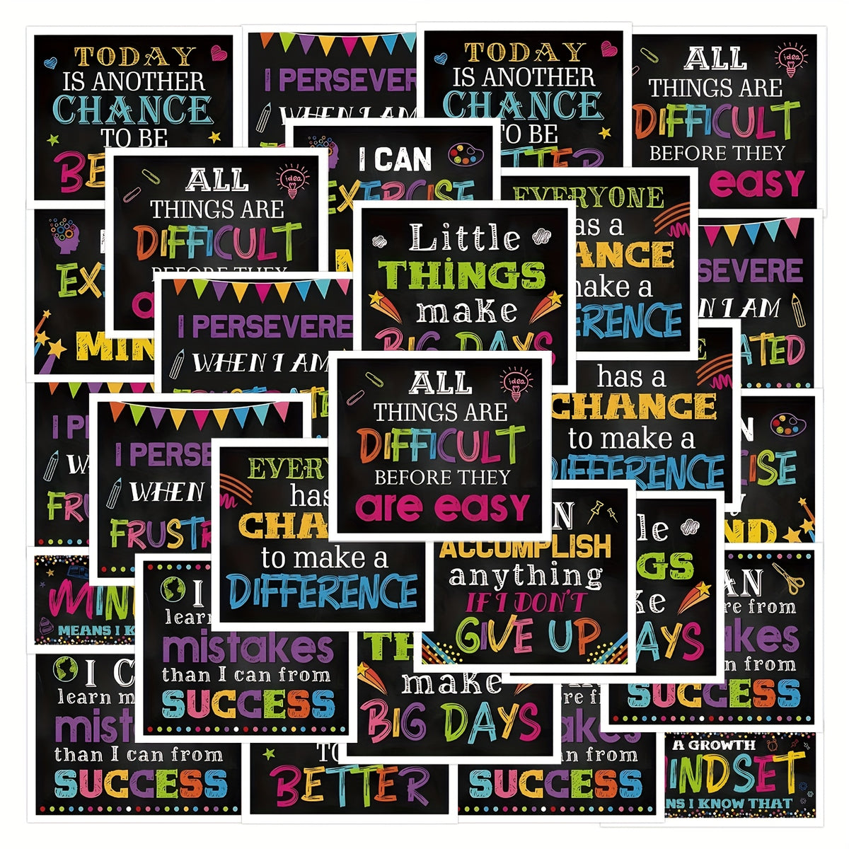 10pcs Inspirational Quotes Stickers for Laptop Skateboard Phone Case Guitar