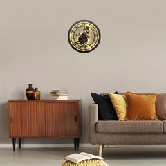 Children's Room LED Light Wall Clock Retro Wooden Sign Decoration
