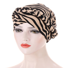 Leopard Print Turban Cap Women Head Wraps Lightweight Beanie