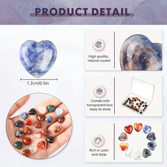 10pcs Heart Shape Natural Stone Ornament for Home Decor & Jewelry Making