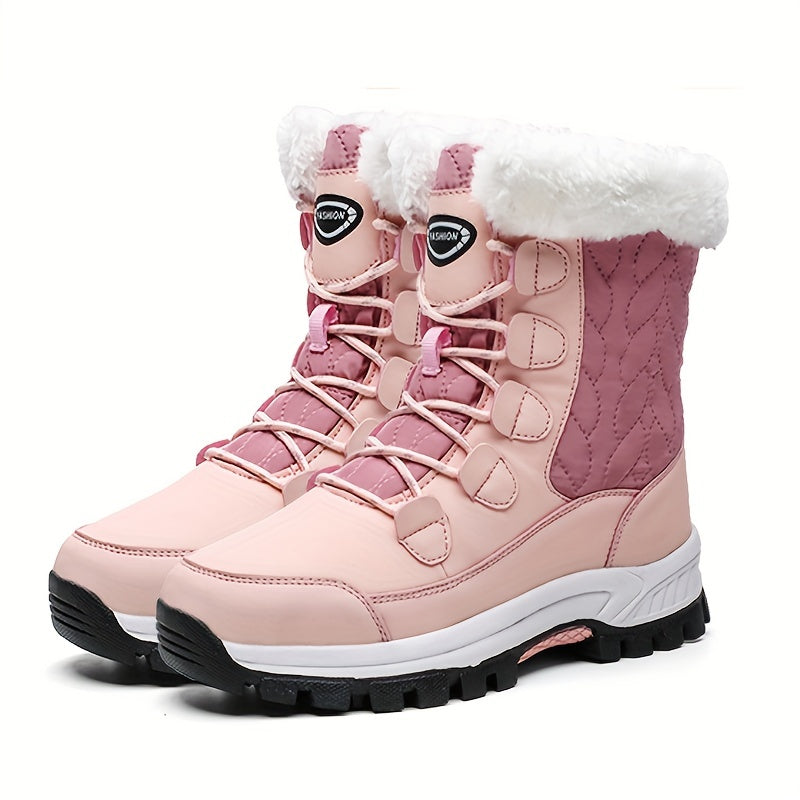 Women's Outdoor Snow Boots Warm Lace Up Platform Boots
