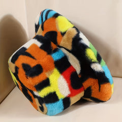Plush Bucket Hat with Puzzle Letter Design