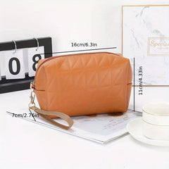 Portable PU Leather Toiletry Bag Waterproof Travel Storage