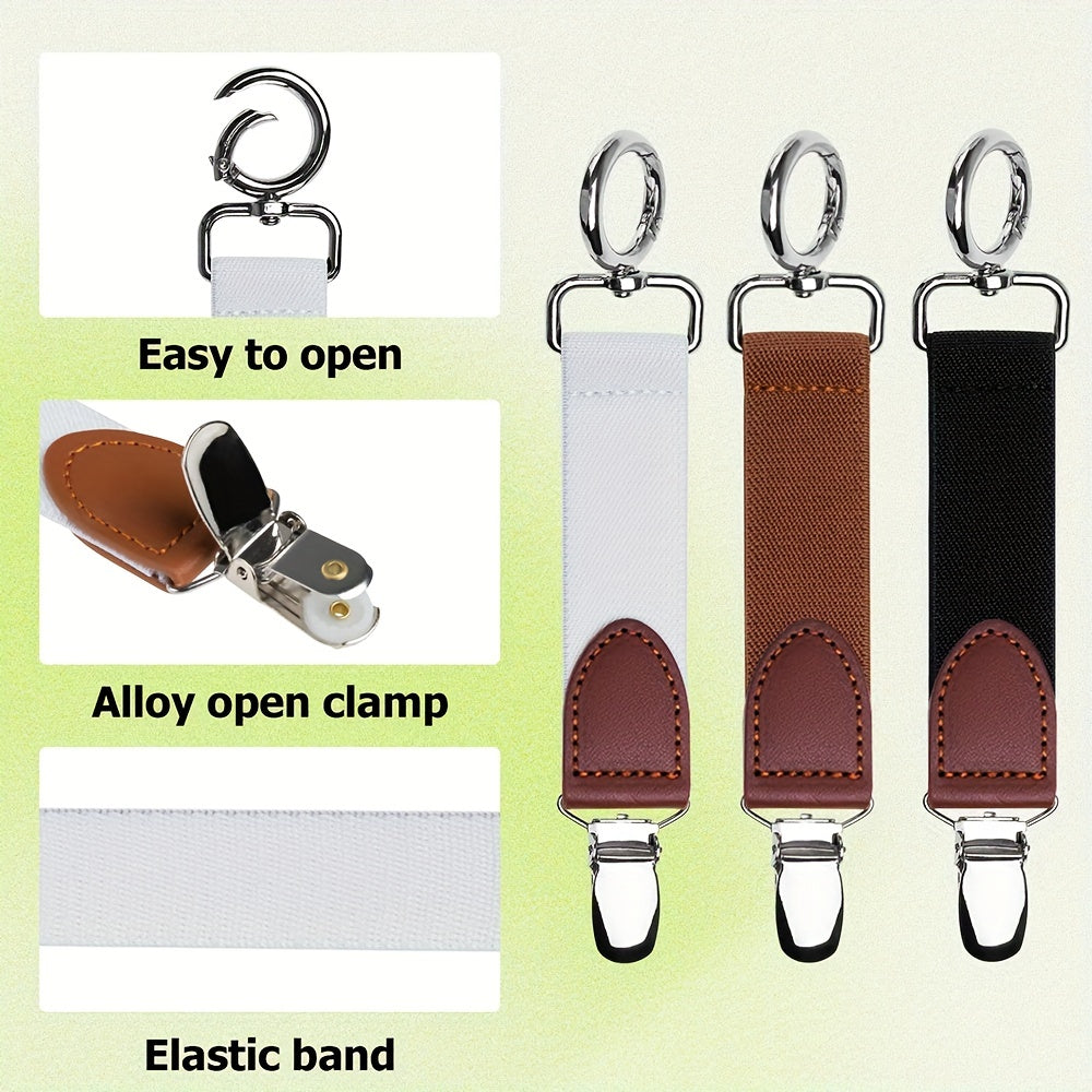 PU Leather Hat Clip Portable Travel Straw Hat Accessory