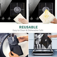 4pcs Gas Stove Burner Covers Reusable Non Stick Liners For Kitchen Cooking