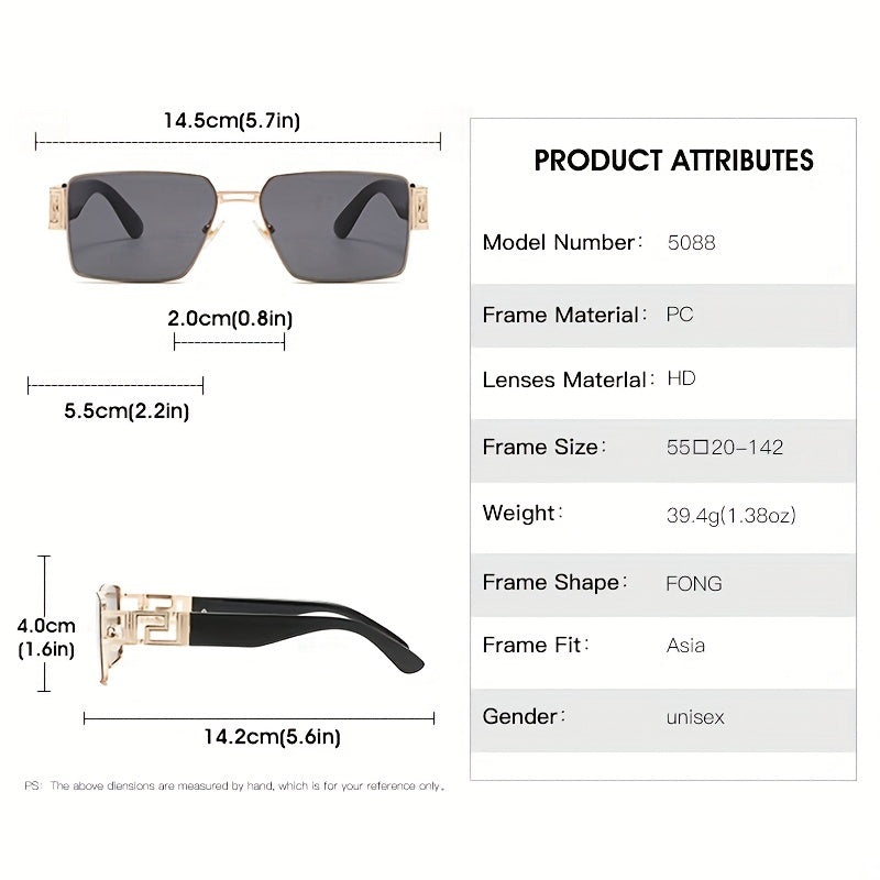 Metal Frame Sunglasses Casual Gradient UV400