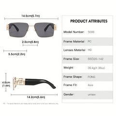 Metal Frame Sunglasses Casual Gradient UV400