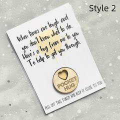 Wooden Pocket Hug Bestie Token Gift Special Gift Send A Cuddle Pocket Hugs