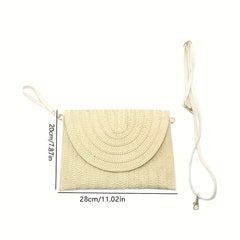 Straw Clutch Bag Boho Style Crossbody Handbag