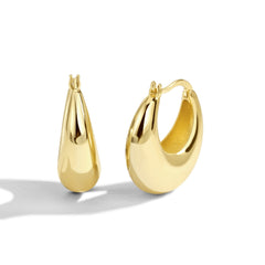 Chunky 18K Plated Huggie Hoop Earrings For Women Girls