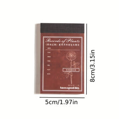 Grass & Wood Notes Series Memo Book Plant Collage Journal