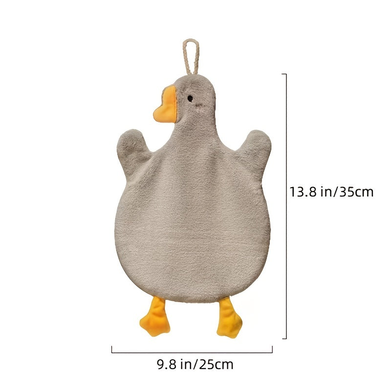 Cartoon Duck Pattern Hanging Towel Quick Drying Soft Absorbent Cotton Towel