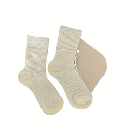 Textured Crew Socks Breathable Mid Tube Women's Stockings