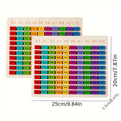 Colorful Wooden Multiplication Learning Board for Youngsters Educational Tool