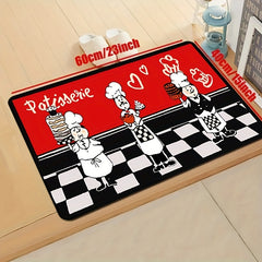 1pc Long Strip Non-slip Floor Mat Velvet Cushion Red Cake Room Rug