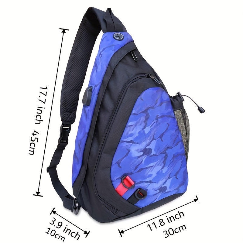 Adjustable Pickleball Sling Bag with Water Bottle Holder