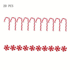 20pcs Christmas Acrylic Candy Cane Decoration Set Red Green Candy Windmill