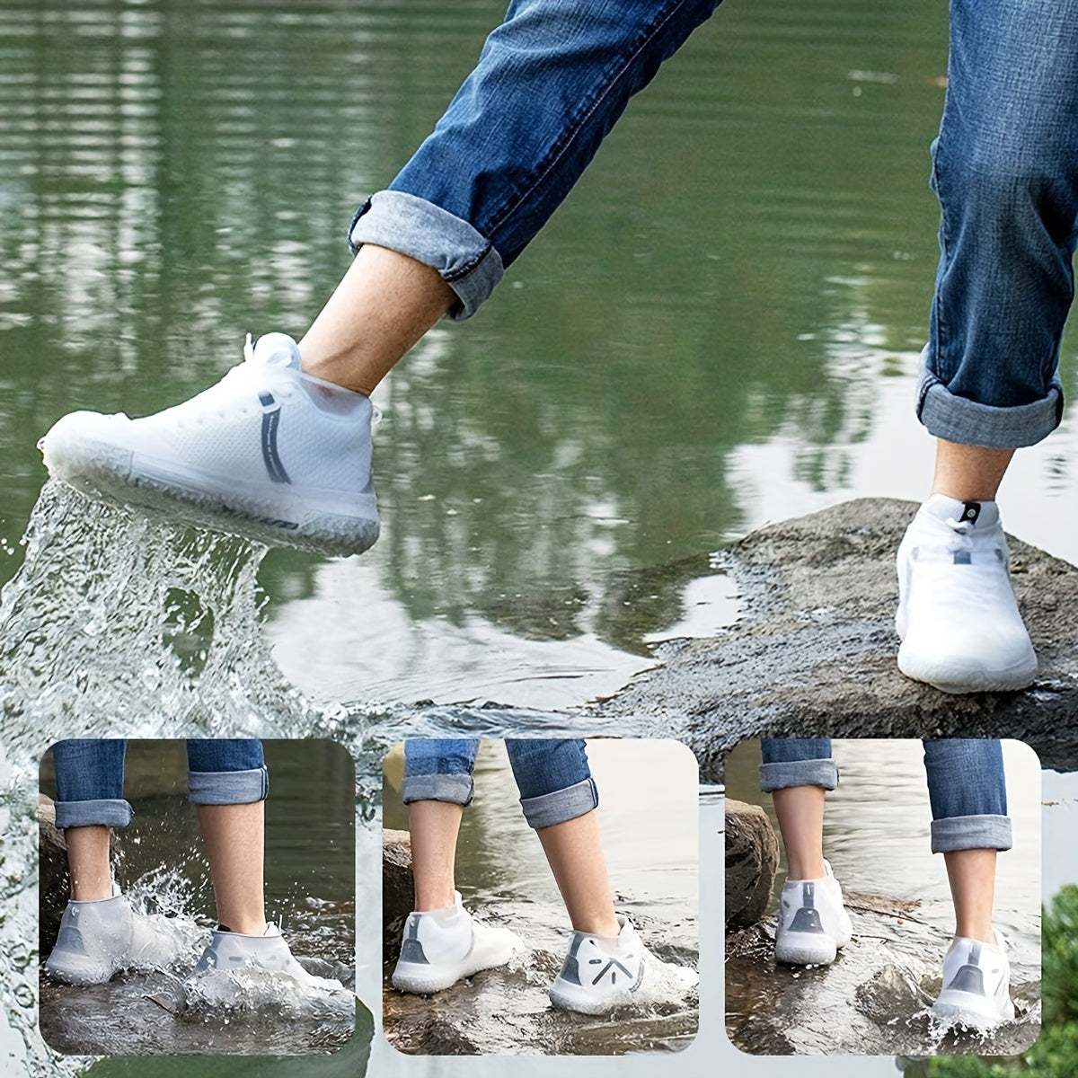 Waterproof Shoe Cover Reusable Outdoor Overshoes For Rainy Days