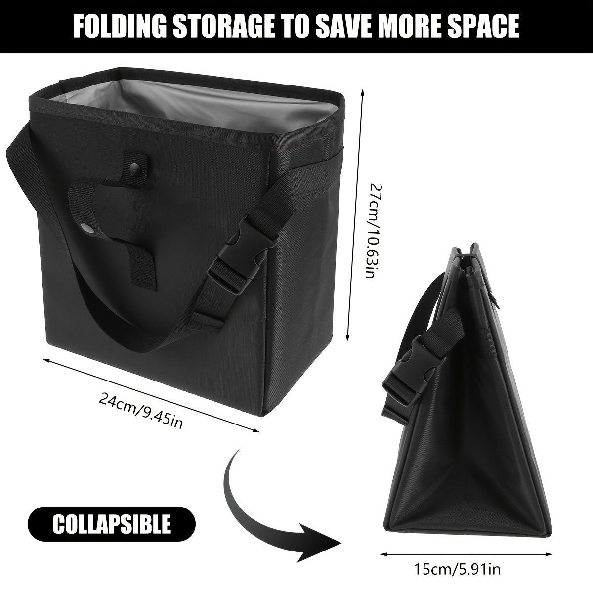 5L Car Trash Can Waterproof Hanging Bin SUV Truck Minivan Foldable Garbage Bag