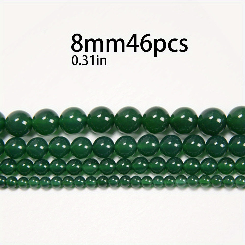 Green Agate Round Loose Beads for DIY Bracelet Bangle Necklace