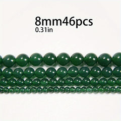Green Agate Round Loose Beads for DIY Bracelet Bangle Necklace