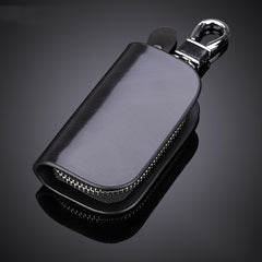 Leather Remote Car Key Case and Keychain Holder with Zipper Bag
