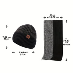 Jacquard Touch Screen Gloves Beanie Hat Scarf Set
