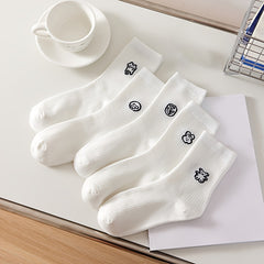 5 Pairs Women's Cartoon Print Socks Stockings