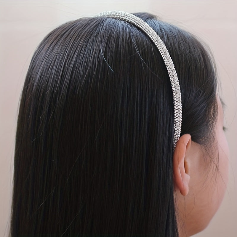 Y2K Rainbow Rhinestone Headband Skinny Hair Band