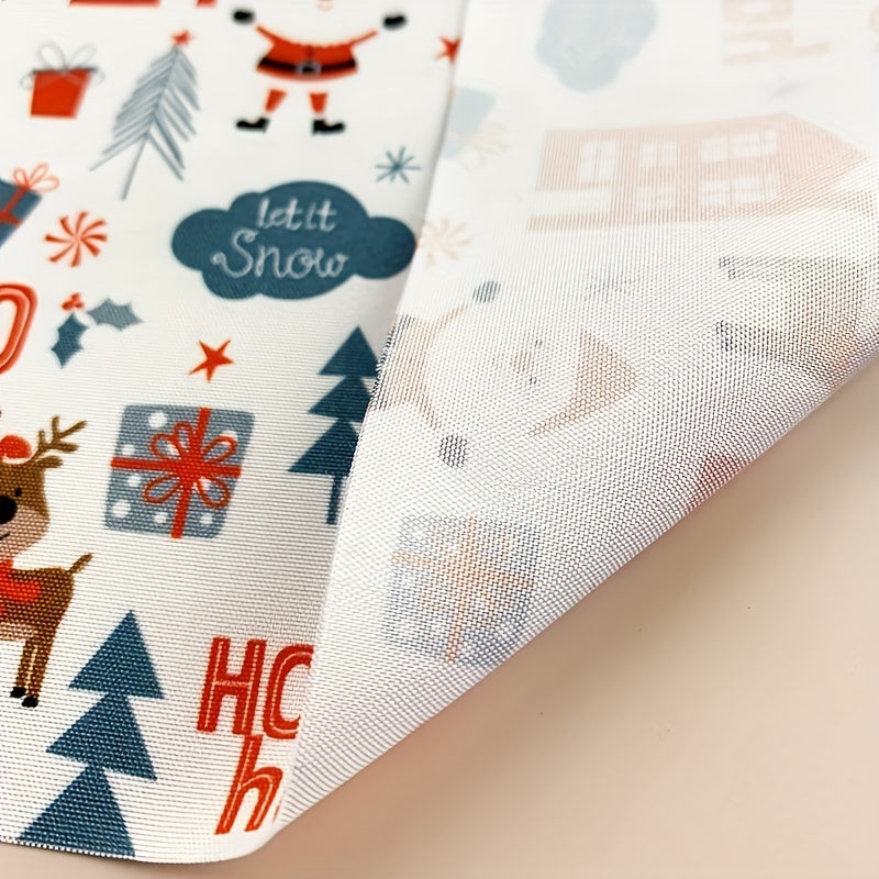5pcs Christmas Theme Fabric Fat Quarter For DIY Crafting Sewing Supplies