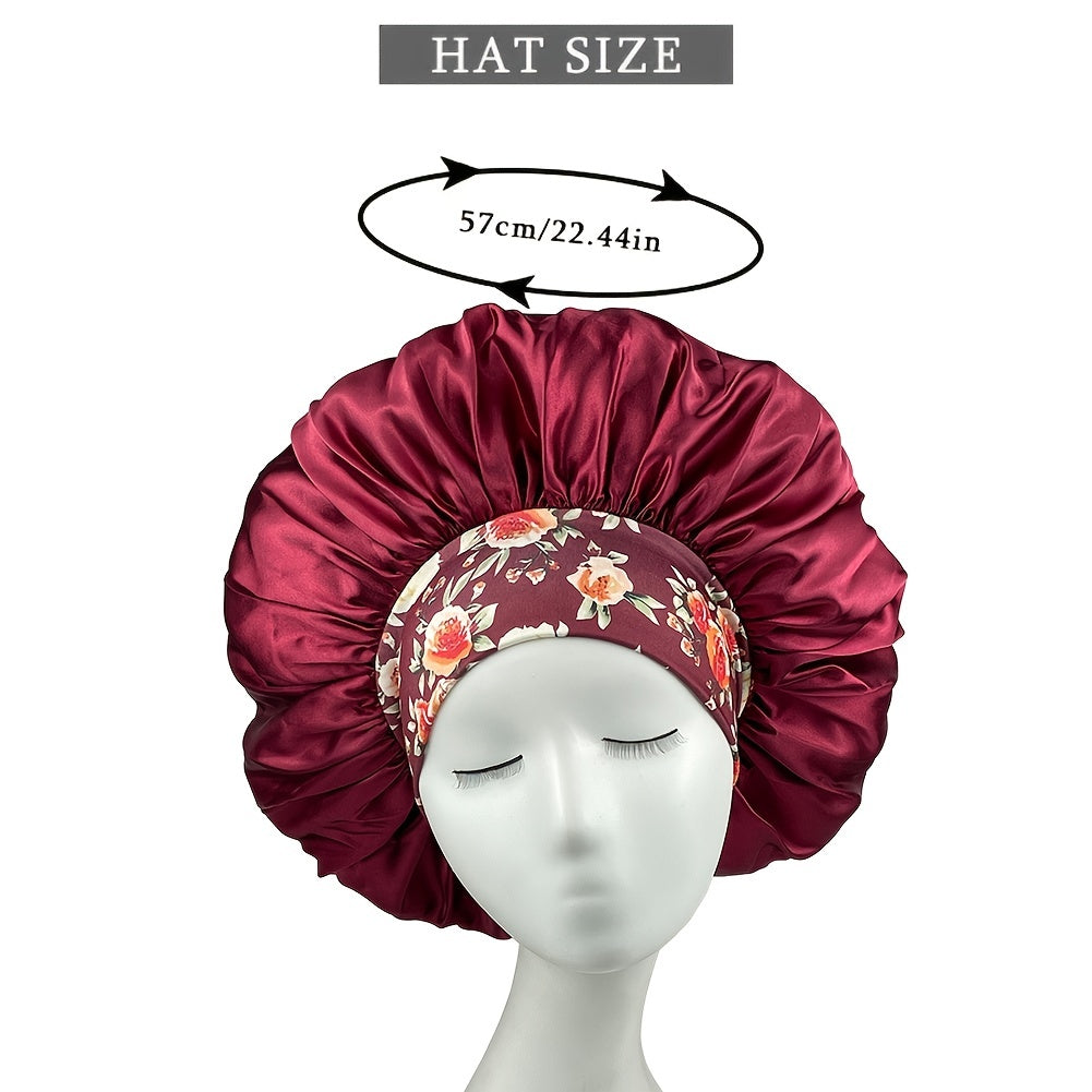 Printed Silk Wide Side Ladies Sleeping Cap