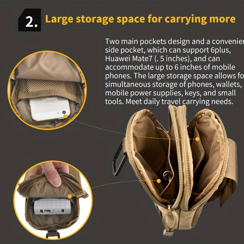 Men's Tactical Waist Bag With Buckle Hanging Pocket Sling Army