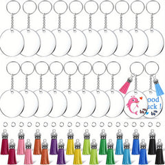 Acrylic Keychain Blanks Set with Hardware Supplies