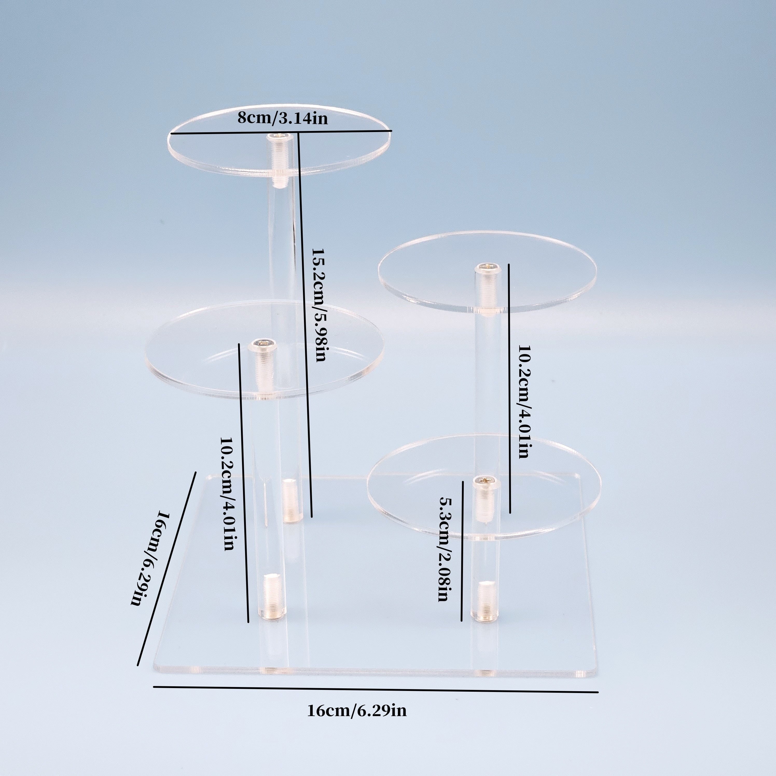 Acrylic Clear Display Rack 4 Compartments Jewelry Cosmetic Storage Holder