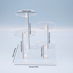 Acrylic Clear Display Rack 4 Compartments Jewelry Cosmetic Storage Holder