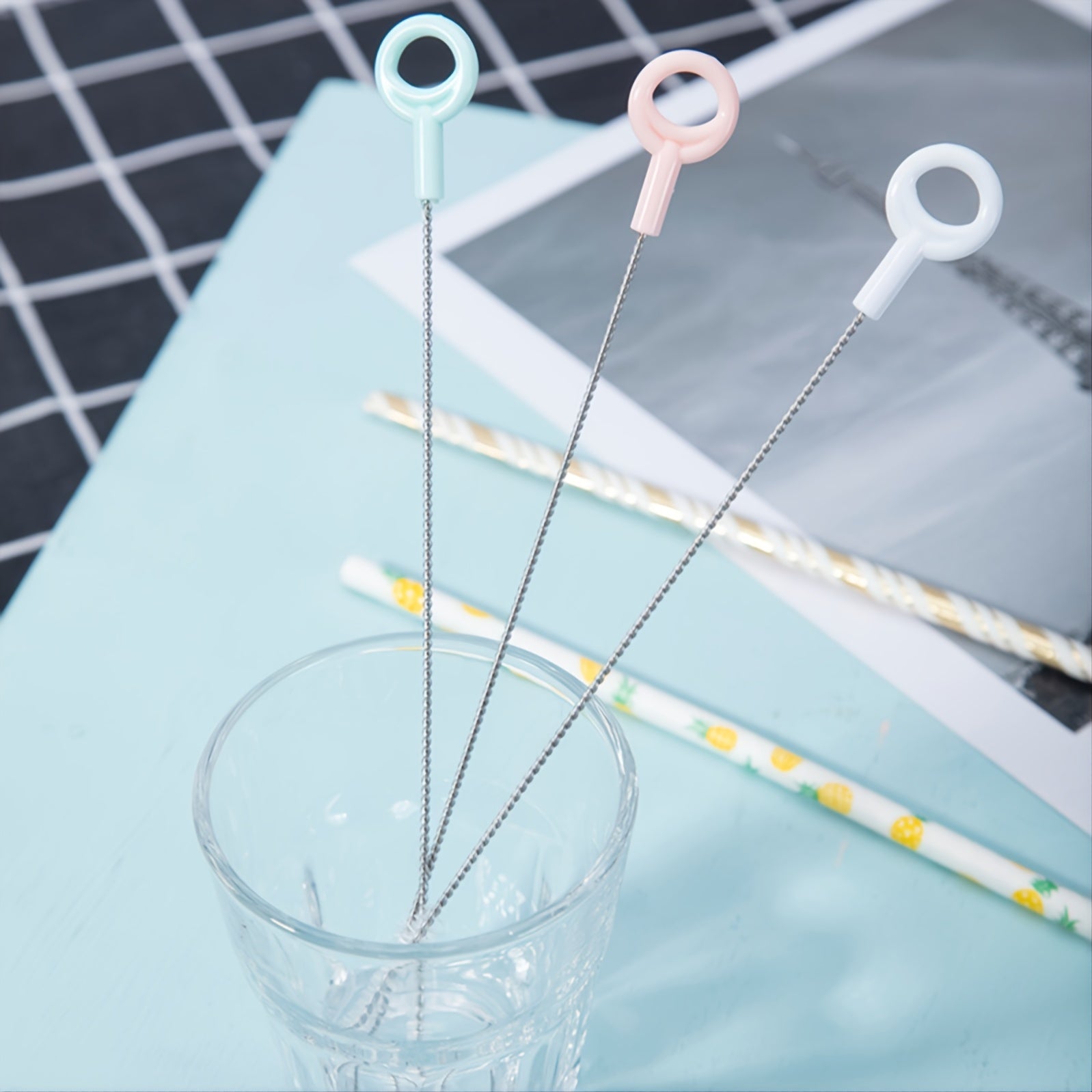 3pc Pipe Cleaners Straw Cleaning Brush Kit 7.3in