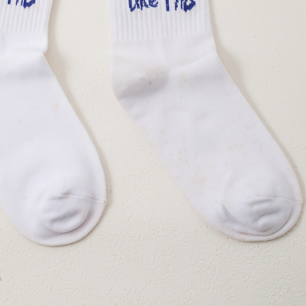 Letter Print Socks Comfy Mid Tube Socks Women's Stockings