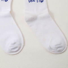 Letter Print Socks Comfy Mid Tube Socks Women's Stockings