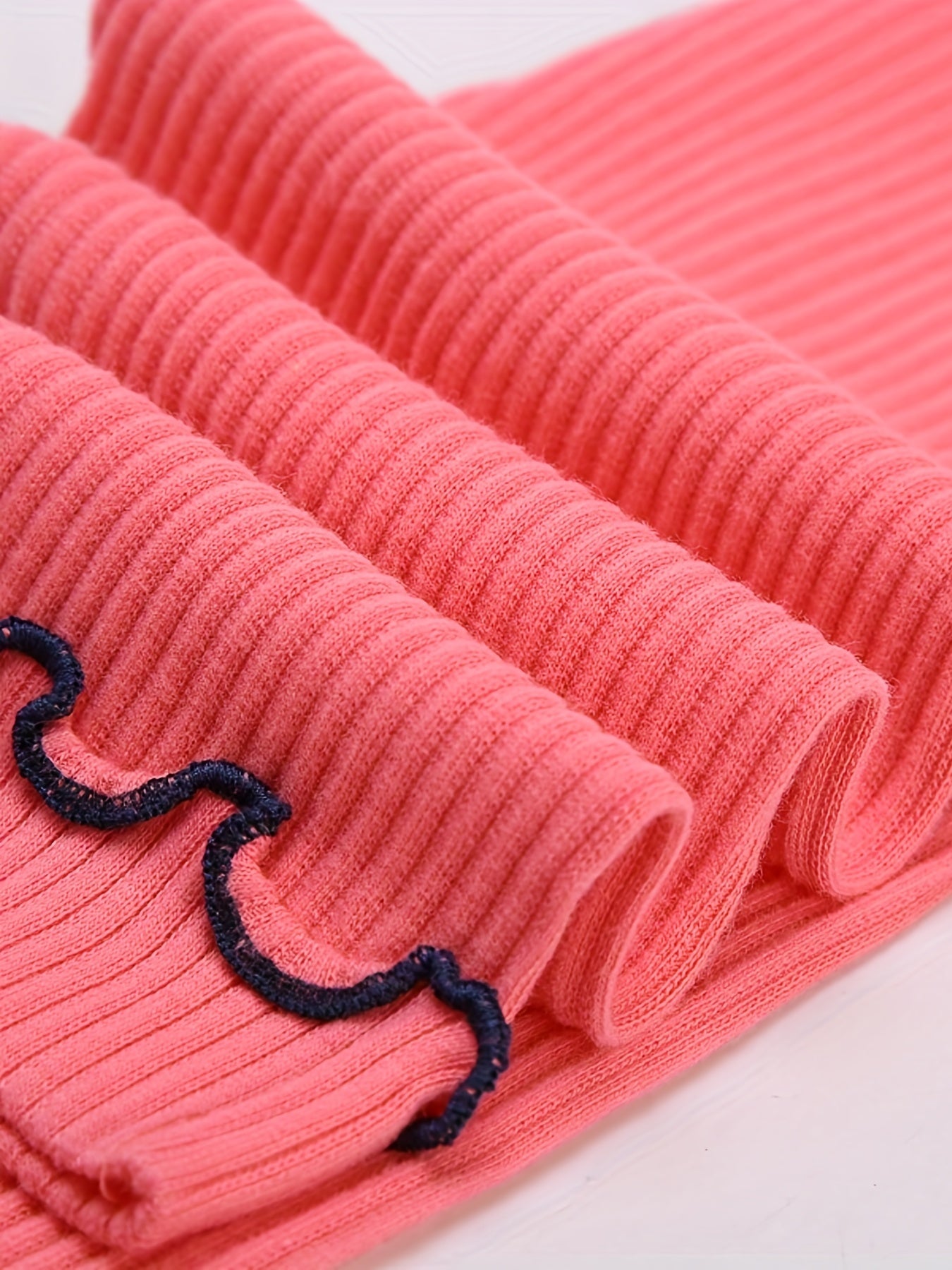 Baby Ribbed Knit Cotton Leggings, Fall Winter Pants