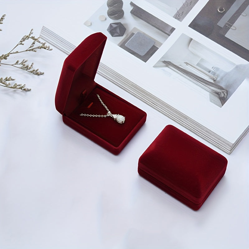 Velvet Necklace Pendant Jewelry Display Box for Gifts