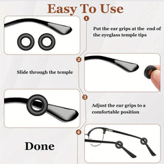 14 Pairs Silicone Eyeglass Ear Grips Anti-Slip Comfort Clear Pink