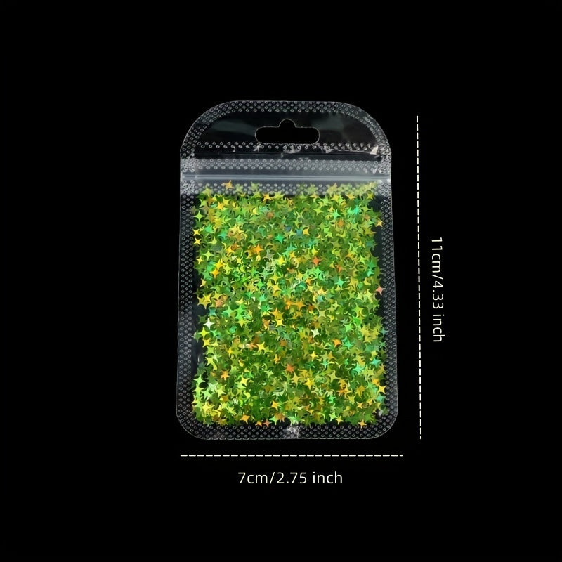 Holographic Star Glitter Flakes Resin Fillers Nail Art