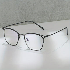 Square Anti Glasses For Women Men Lightweight Metal Frame Clear Lens Glasses
