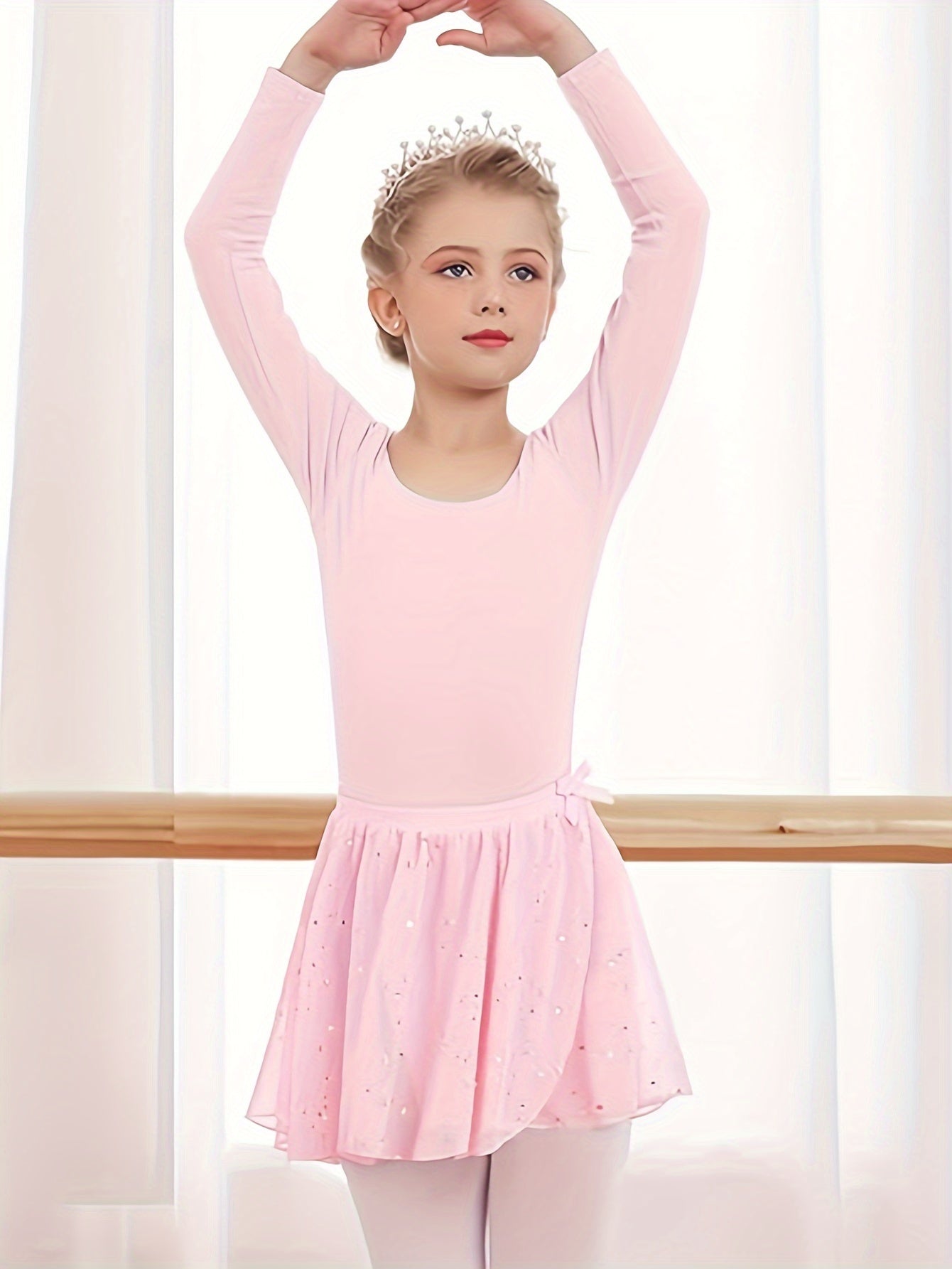 2pcs Girls Polka Dot Ballet Skirt Dance Gymnastics Cheerleading