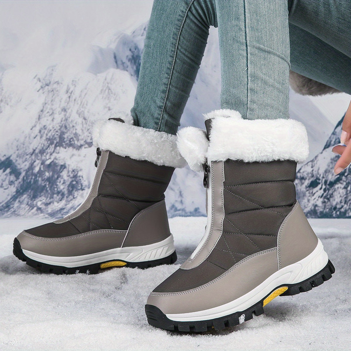 Women's Waterproof Snow Boots Warm Winter Hiking Boots